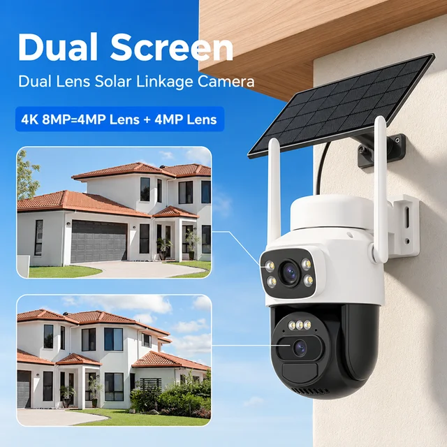 Vstarcam 8MP Dua l Lens Solar WIFI Security Cameras With Solar Panels PIR Human Detection Night Vision Battery CCTV Camera 5 Vstarcam 8MP Dua l Lens Solar WIFI Security Cameras With Solar Panels PIR Human Detection Night Vision Battery CCTV Camera 5