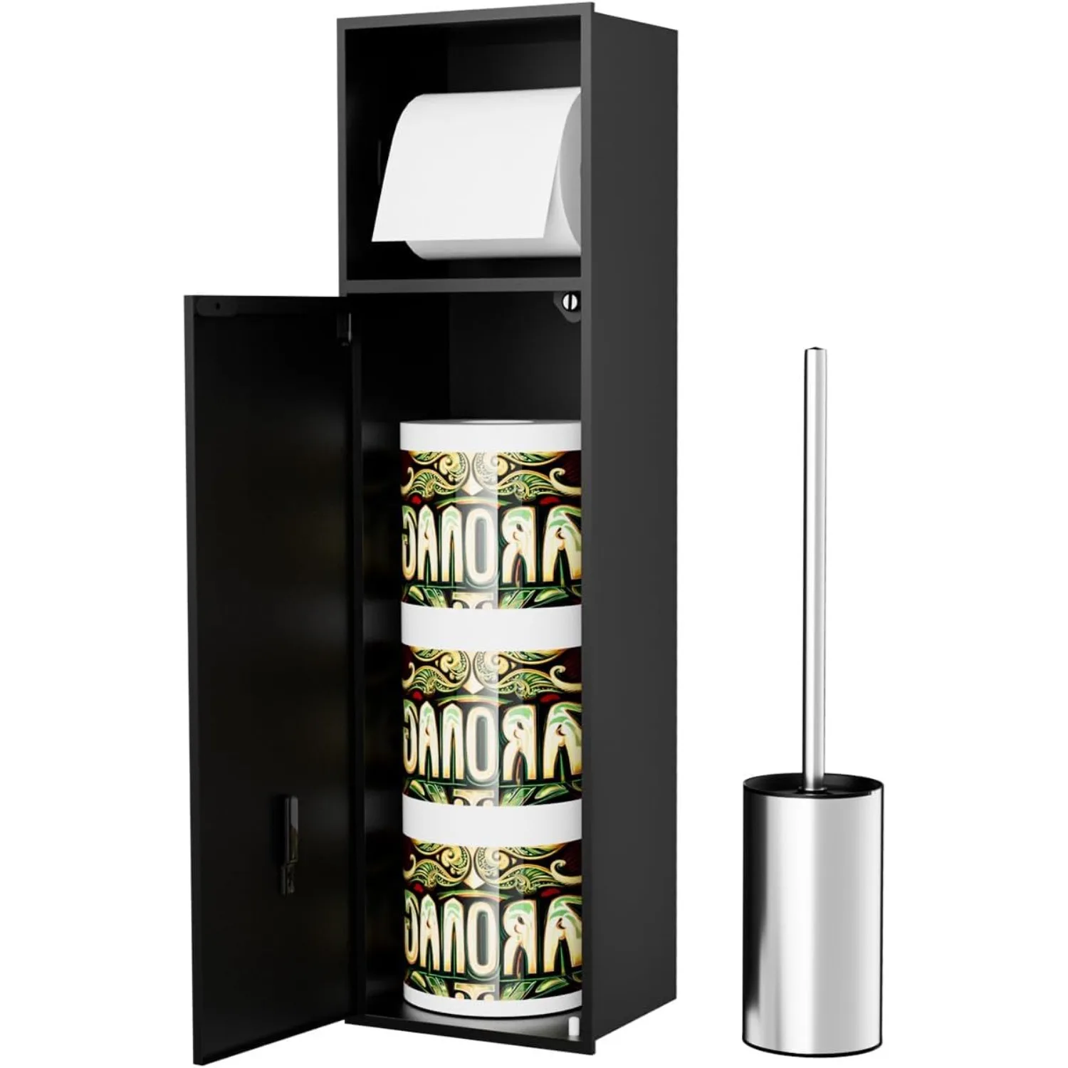 

Recsed Держатель для туалетной бумаги Туалетная щетка, 24-дюймовая ниша для туалетной бумаги Настенное хранилище для ванной комнаты из нержавеющей стали 304