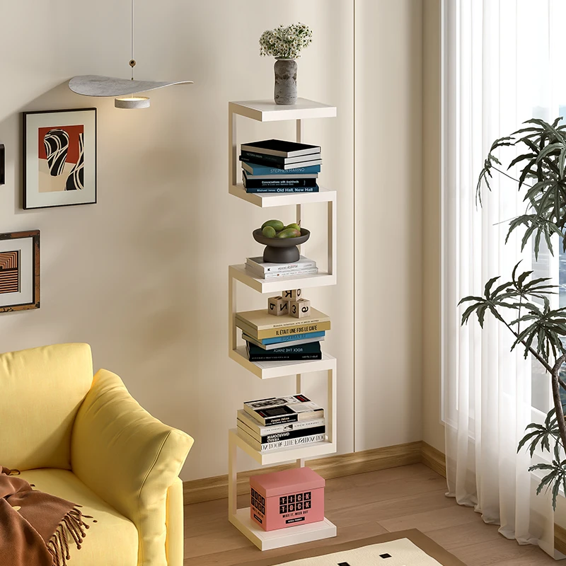 

Standing White Bookcases Display Fashion Interior Luxury Cream Cloud Decoration Book Shelf Storage Estanteria Home Products
