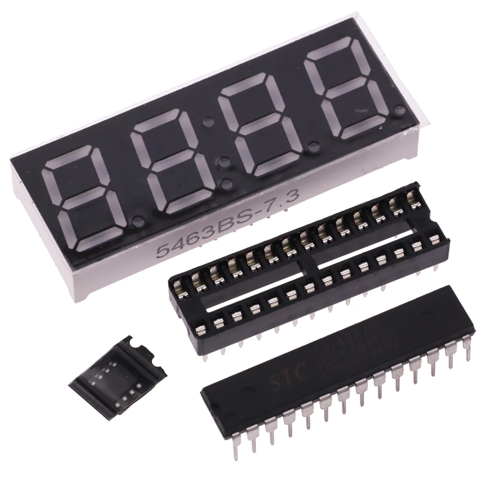 Rotating LED Display Alarm Electronic Clock DIY Kit Case Shell Light Control Temperature DS1302 C8051 MCU Module STC15W408AS