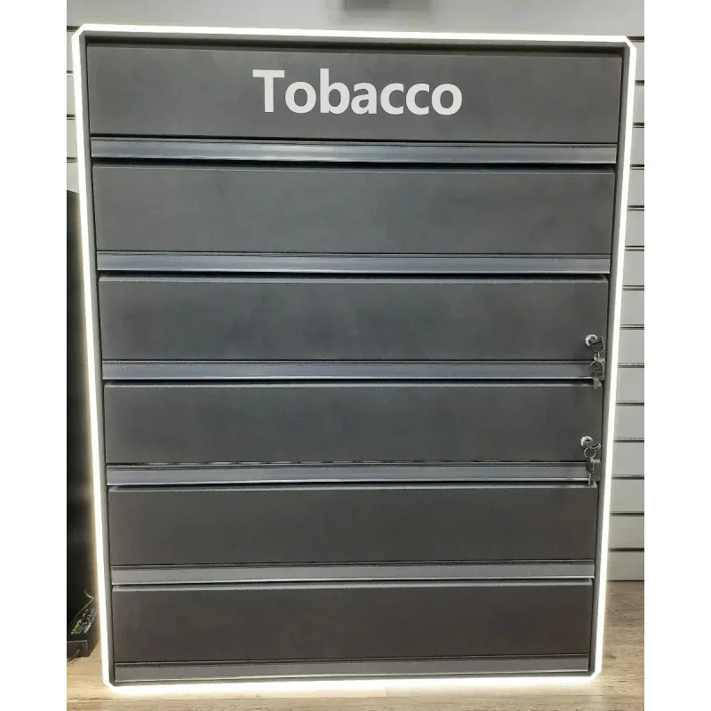 custom.Smoke Shop Showcase Glass Cabinet Spring Loaded Shelf Smoke Pusher Furniture Shelving Display