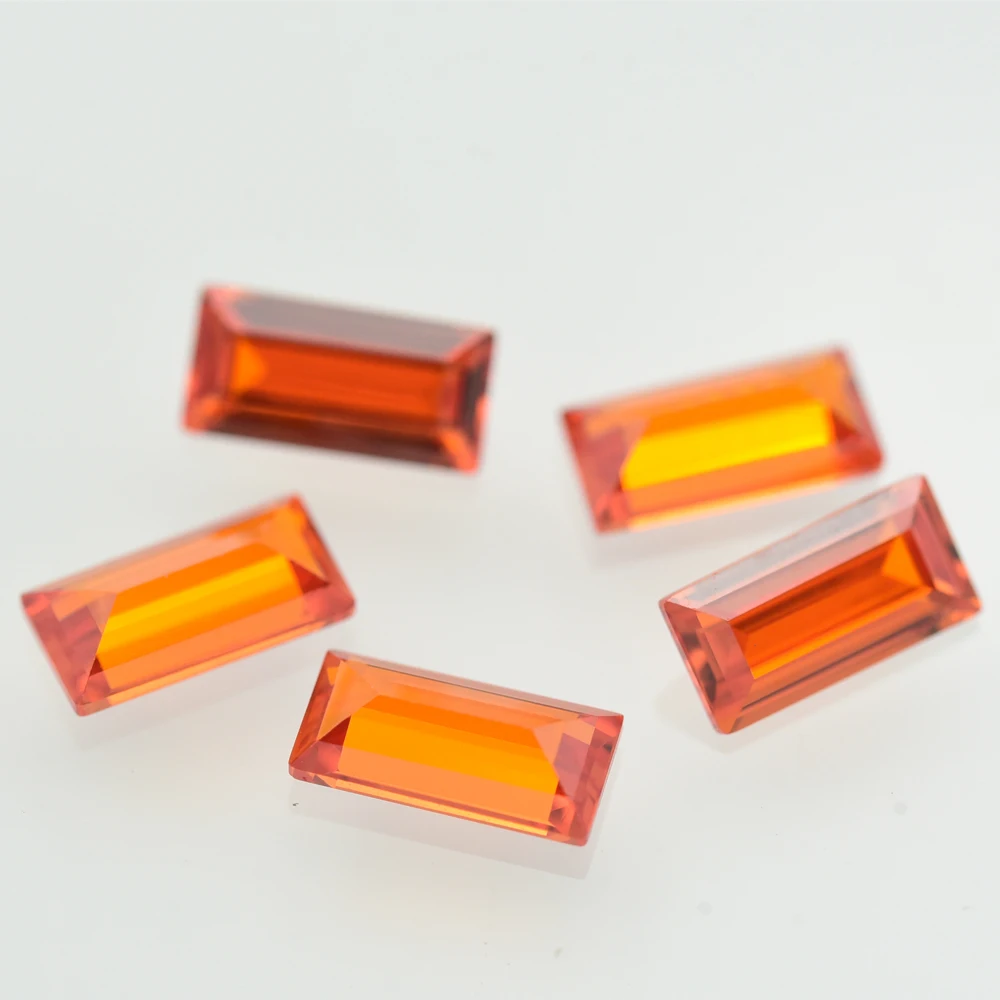 1.5x2~3x5mm Orange Rectangle Baguette Cut CZ Stone Synthetic Gems Cubic Zirconia For Jewelry Size DIY for Jewelry