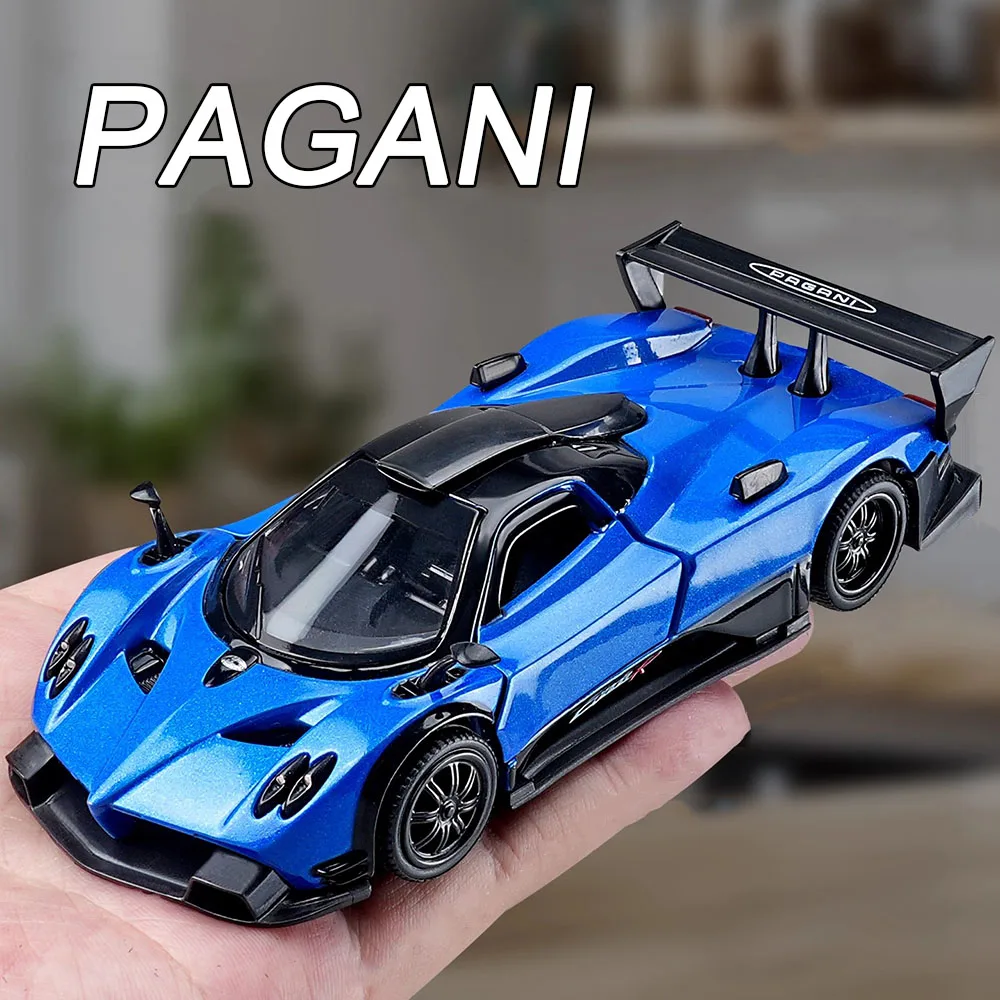 1:36 Scale Cars Models Toys Toyota Land Cruiser Pagani Utopia‌ Zonda R Huayra Doors Opened Pull Back Sports Car Festival Gifts