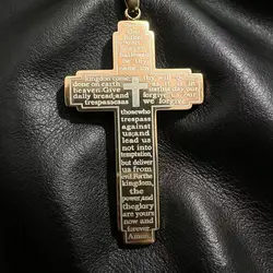 HNSP Cross Pendant Necklace For Men Bible Verse 316L Stainless Steel Religious Jewelry Christian Amulet