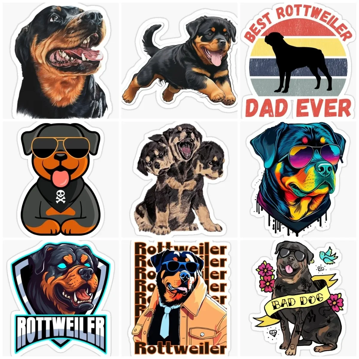 

Rottweiler Dog Pets Creative Sticker Vinyl Car Window Camper Van Accessories Doghouse Truck Glass Helmet Wall Door Room Decal