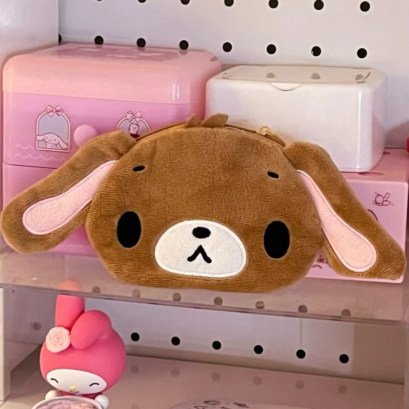 Kawaii Sugarbunnies Shirousa أفخم حقيبة كروسبودي Kurousa الأرنب رقيق أفخم محفظة نسائية للعملات المعدنية أسود أبيض الأرنب سستة حقيبة التخزين هدية