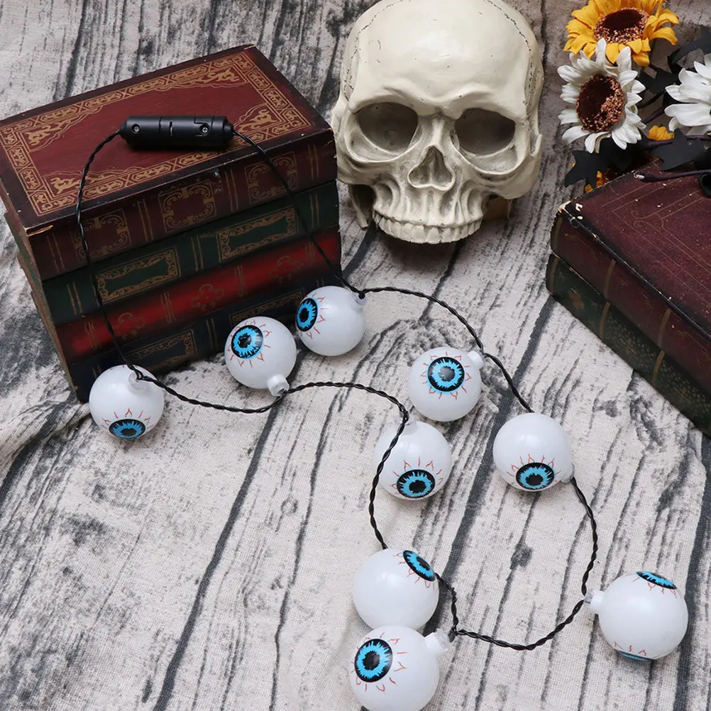 2 قطعة قلادة LED للهالوين على شكل يقطين شبح العين سلسلة أضواء مرنة سلسلة عنق إضاءة مخيفة لتزيين الحفلات #4