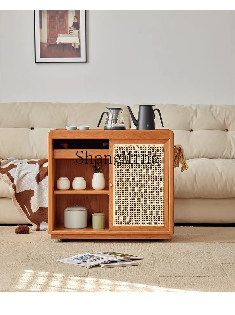 FG  mobile tea cabinet solid wood multi-functional tea side cabinet small household kettle integrated side table