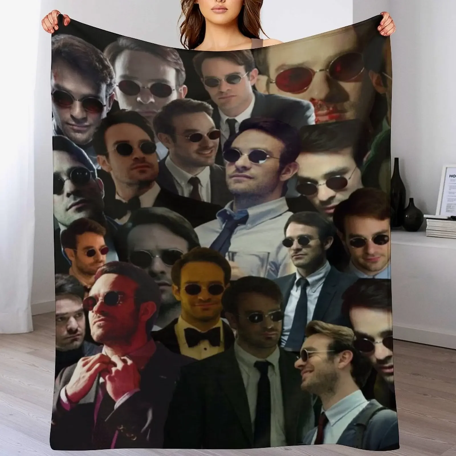 matt murdock-devil dare photo collage Throw Blanket Versatile Cozy Throw Blanket for All Occasions