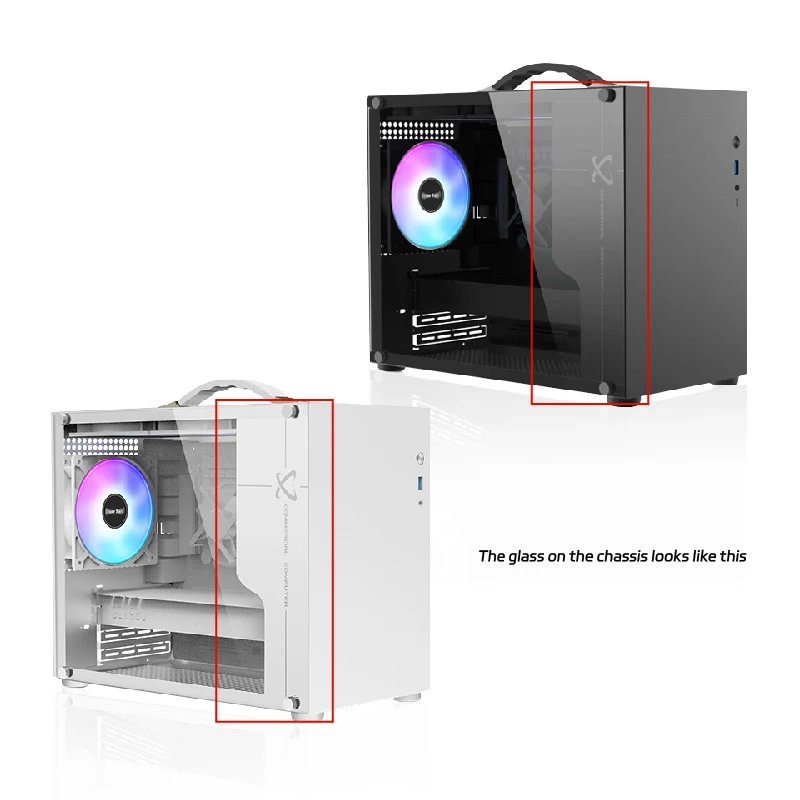 เคสคอมพิวเตอร์ Power train X-GAMER X100 M-ATX รองรับพอร์ต U3 type-C ด้านข้างโปร่งใส เคสคอมพิวเตอร์ขนาดเล็กพกพาสำหรับเล่นเกม