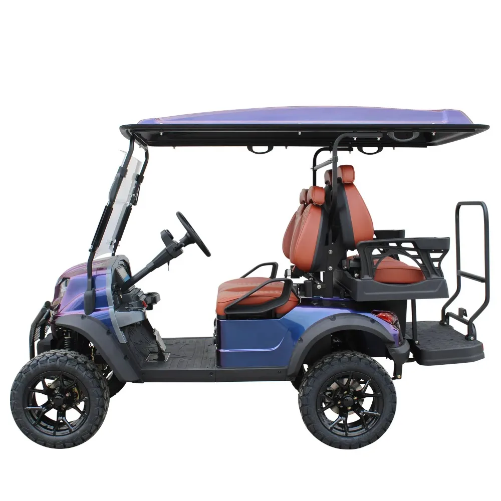 Golf Cart, 48V Li-ion Battery Electric Four-seater, MINI Utility Vehicle for Golf Courses