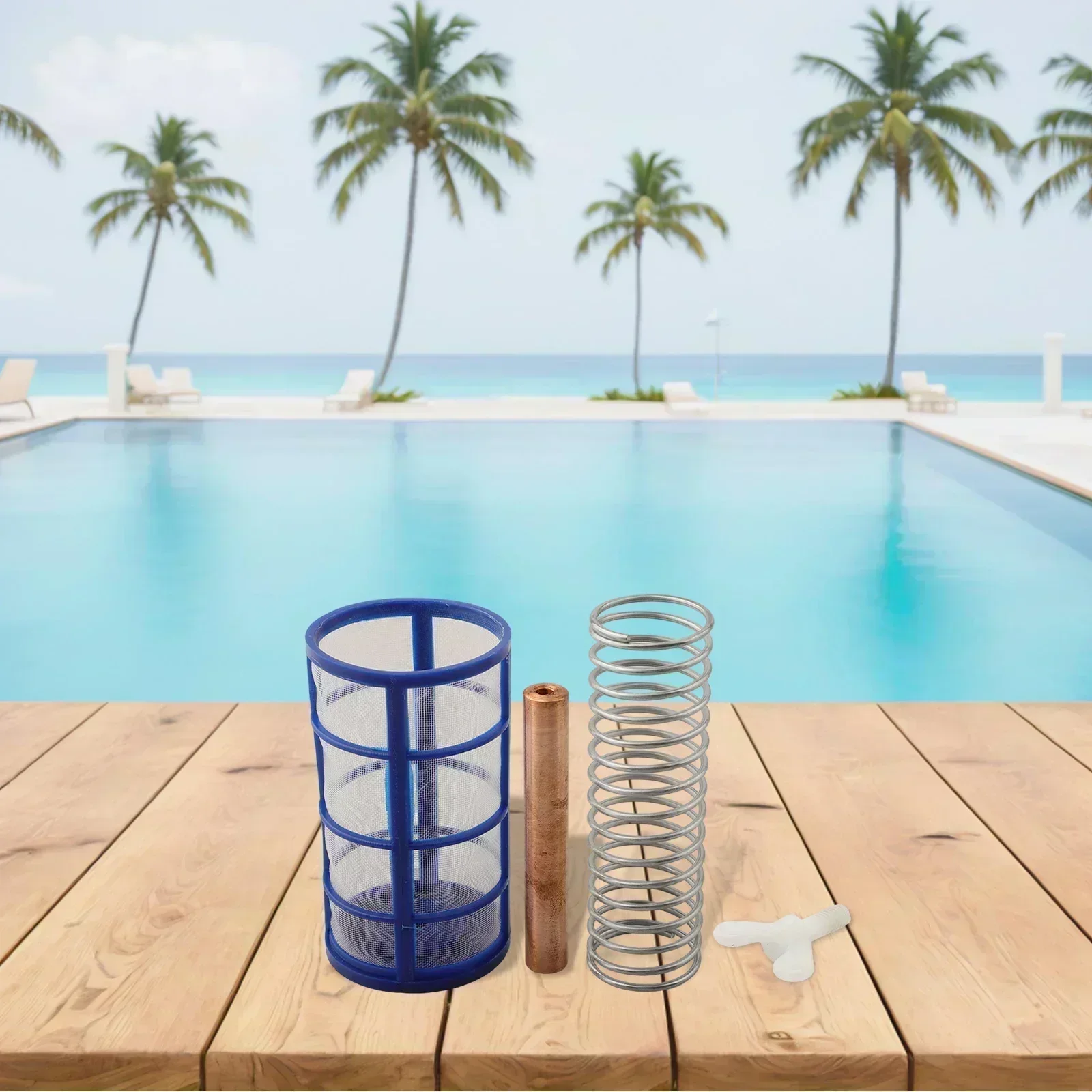 Copper Anode Replacement Copper Ionizer Rod Solar-powered Easy To Replace Includes Spring And Filter For Swimming Pools