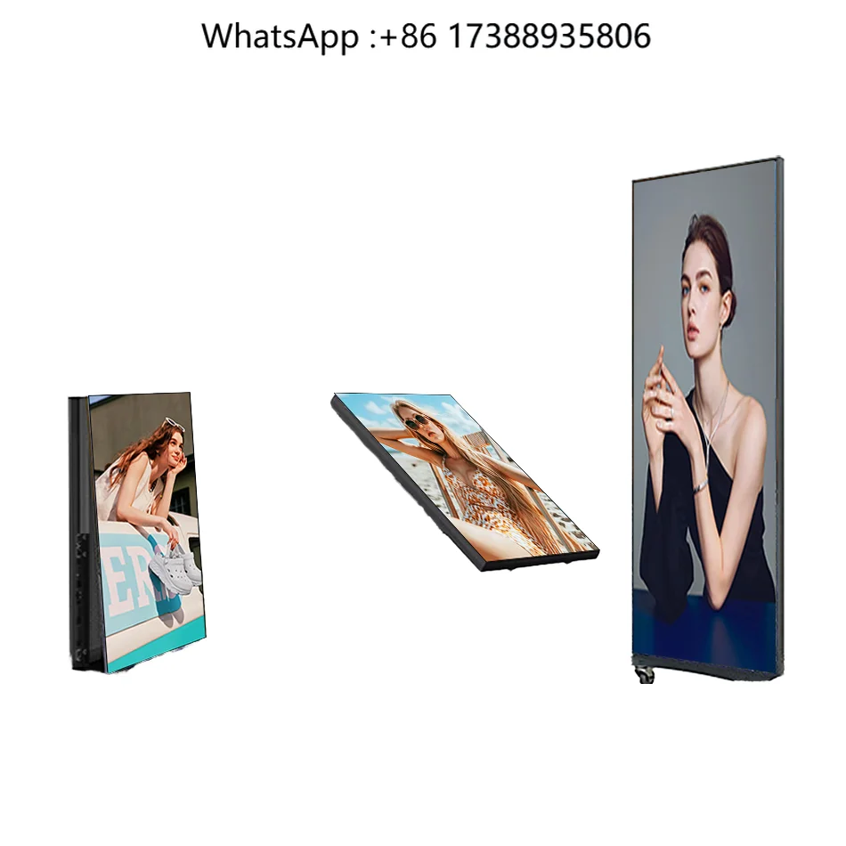 LED Poster Screen Advertising Machine, Folding Advertising Machine Seamless Splicing Mobile Large Seamless Splicing Gob Display