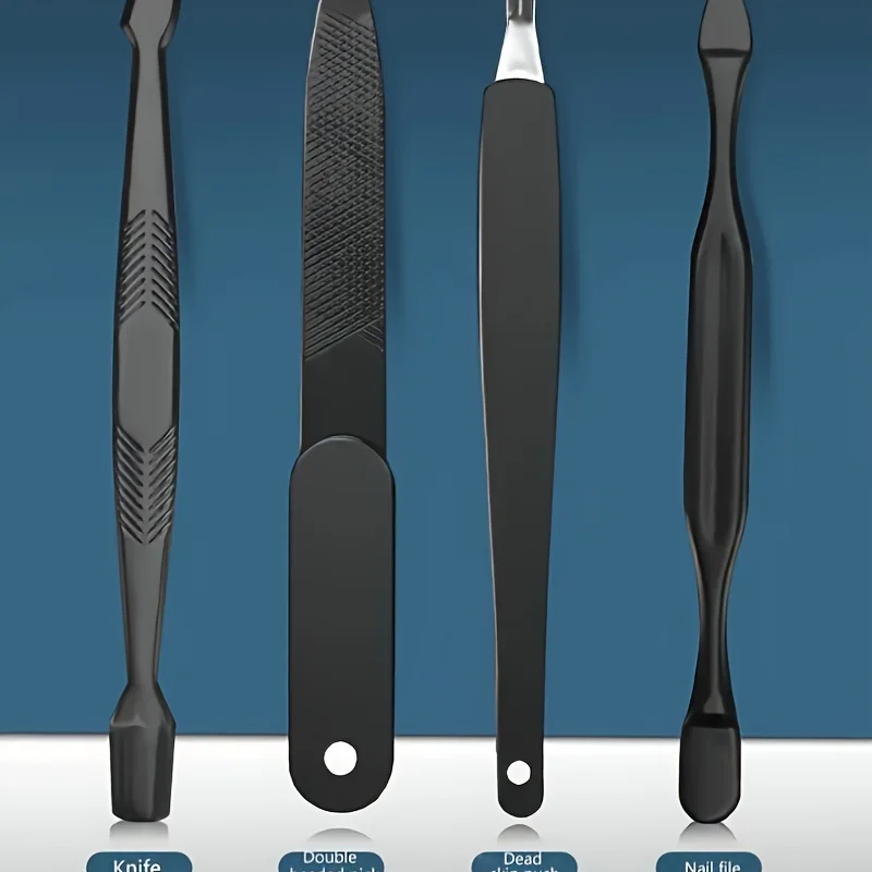 7/10/12 pezzi set manicure classico nero piedi mani accessori viso in acciaio inossidabile, tutti i tagliaunghie neri