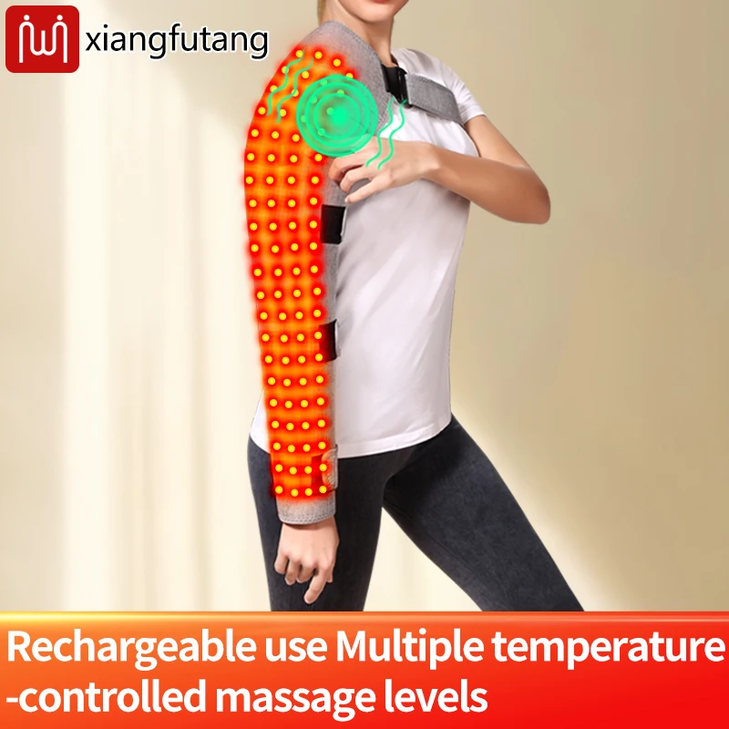 Red Light Heating Arm Pad Vibration Massager Ultra Long Arm Shoulder Heating Wrap for Shoulder Arm Elbow Hand Pain Relief