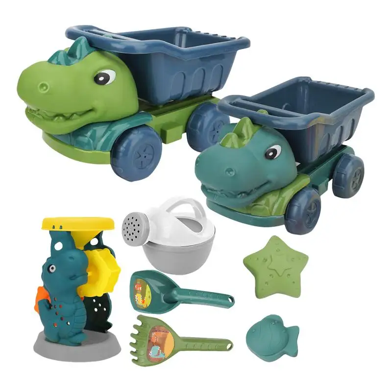 

Dinosaur-Themed Beach Sand Toys Dump Truck Set Sand Castle Tools Animal Sand Molds Smooth Portable Sandbox Toys For Summer