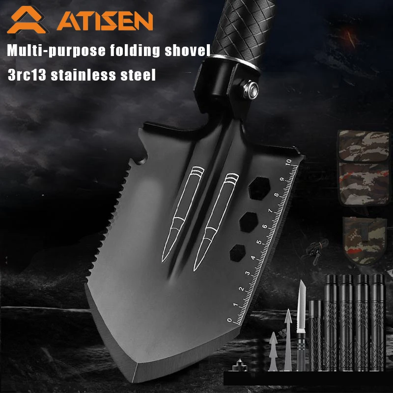 

Outdoor multi-purpose shovel compass thickened cut trees and firewood engineer shovel lengthened household shovel multi-purpose