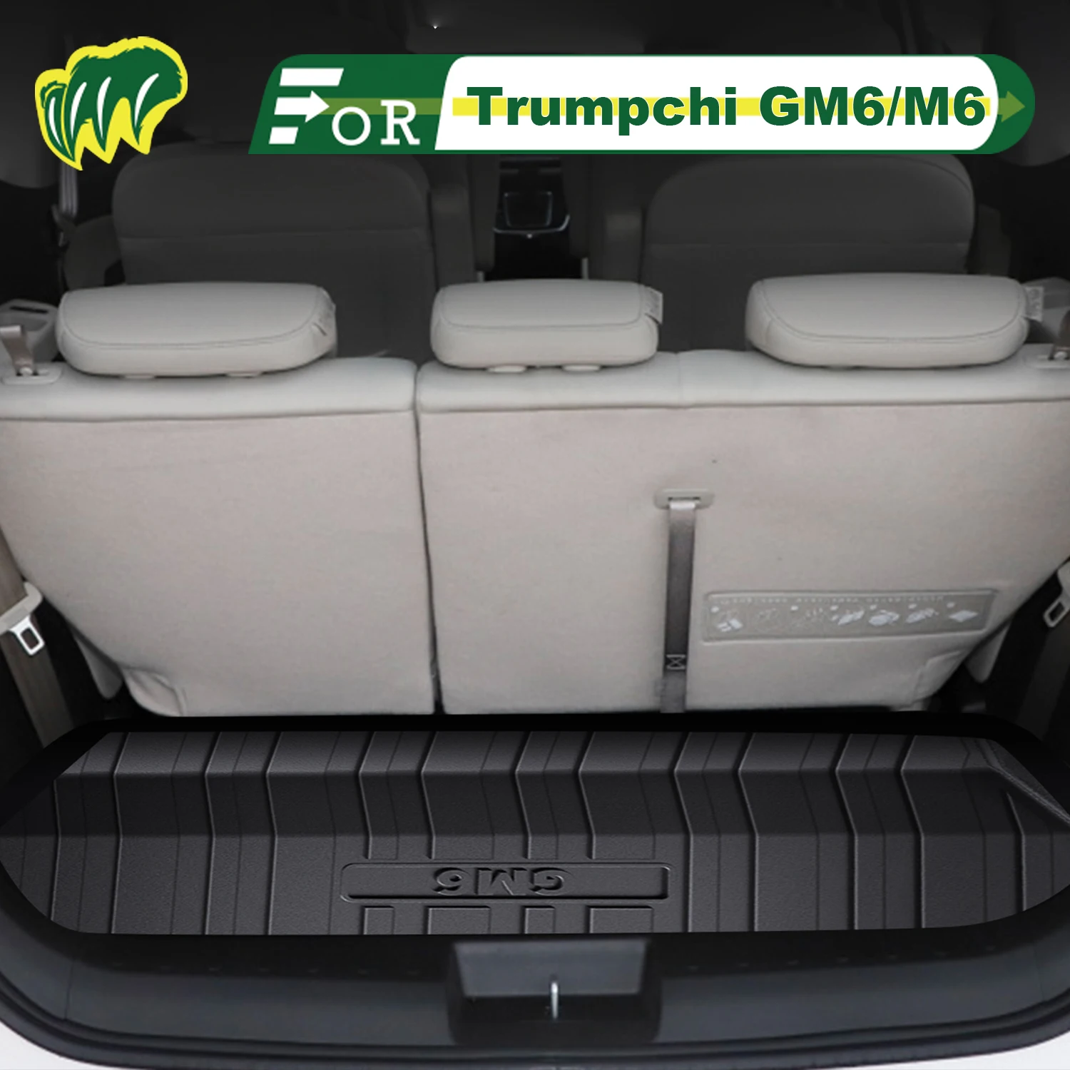 

For GAC Trumpchi GM6/M6 2019-2025 TPE Custom Fit Car Trunk Mat Cargo Mat 3D Shaped Trunk Liner Rear Trunk Protection Mat