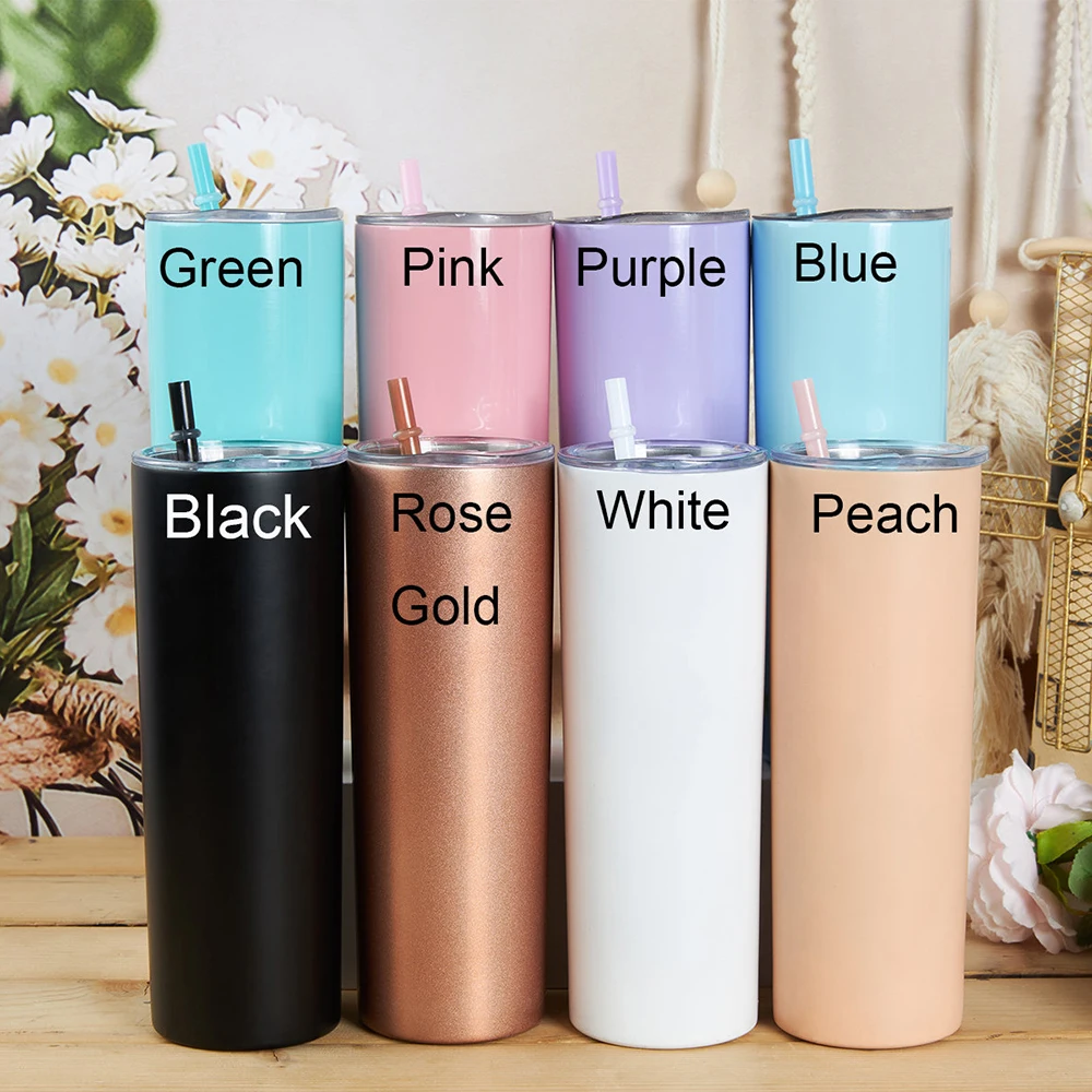 20oz Skinny Tumbler benutzer definierte Braut dusche Brautjungfer Becher mit Stroh Junggesellen abschied begünstigt Brautjungfer Geschenke