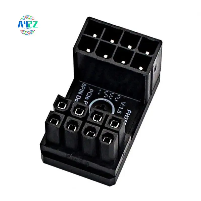 A42Z-Graphics Card Power Supply Adapter Elbow 180°, GPU PSU Steering Connector PCI-E 8Pin Rotating Wiring Artifact