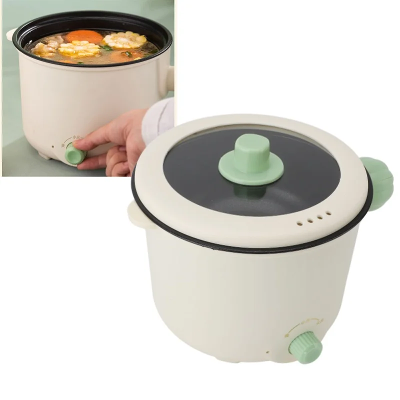 Kitchen Dorm Portable Electric Cooking Pot 1.8L Non Stick Mini Multifunctional Hot Pot