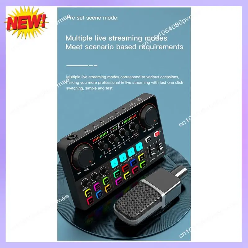 T24C New H500 Sound Card Live Broadcast 12 Electronic Tone Sound Card Audio Soundcar Voice Changer For Mobile Phone Computer
