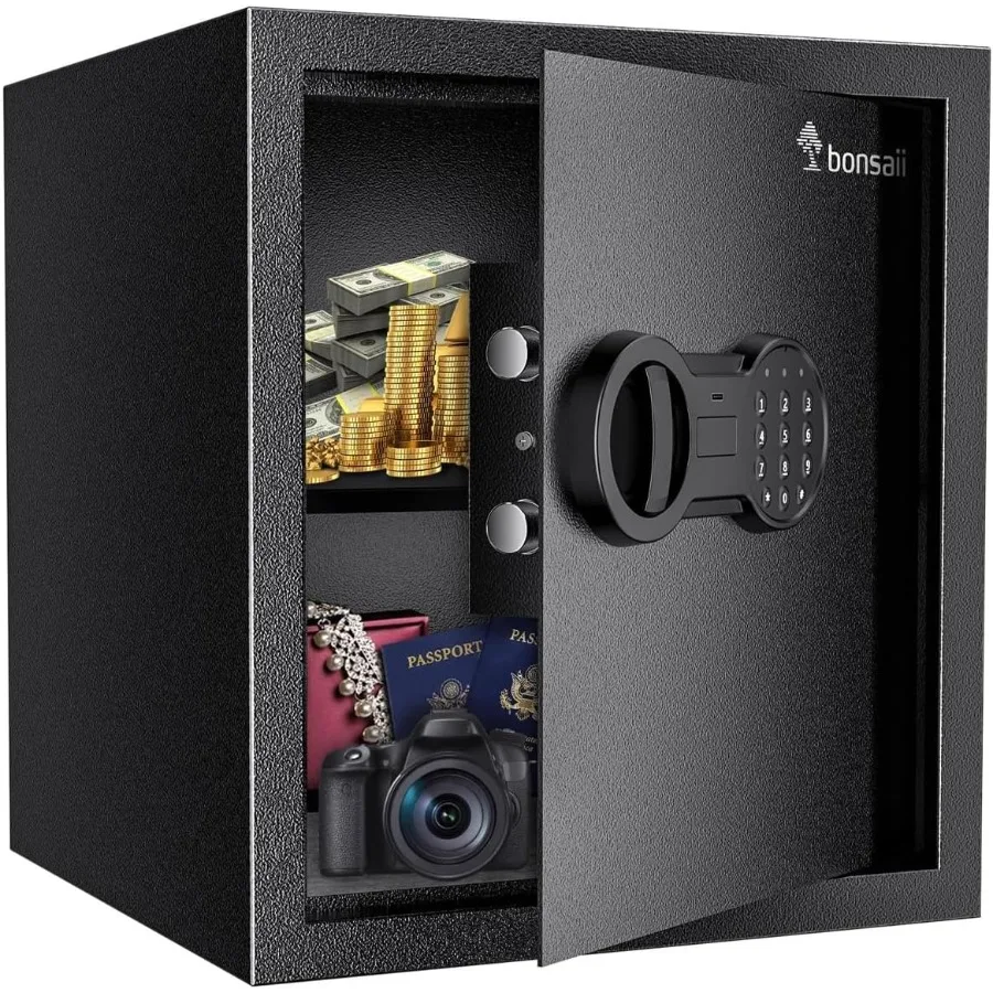 

Стальной сейф для документов с цифровой клавиатурой, замок 1,2 кубических футов, электронный замок со съемной полкой для дома, хит продаж