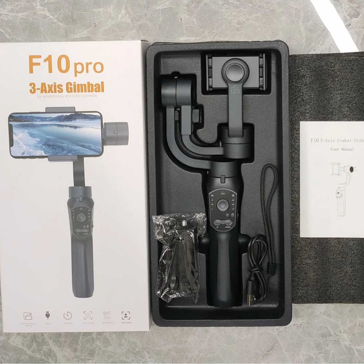 

F10 PRO handheld mobile phone three-axis gimbal stabilizer anti-shake Internet celebrity live stream axis shooting vlog artifact