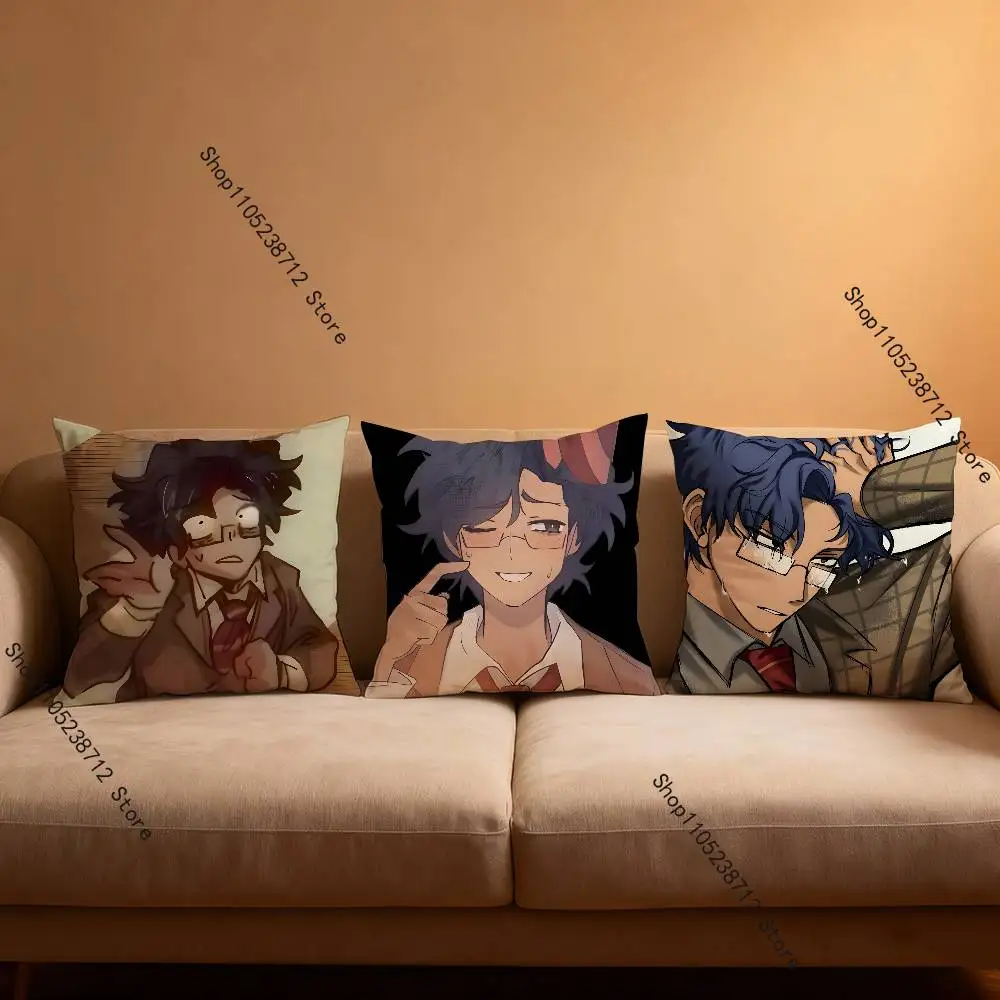 P-Protag E-Elevator Hitch Pillow Covers Cartoon Sofa Decorative Home Double-sided Printing Short Plush Cute Cushion Cover