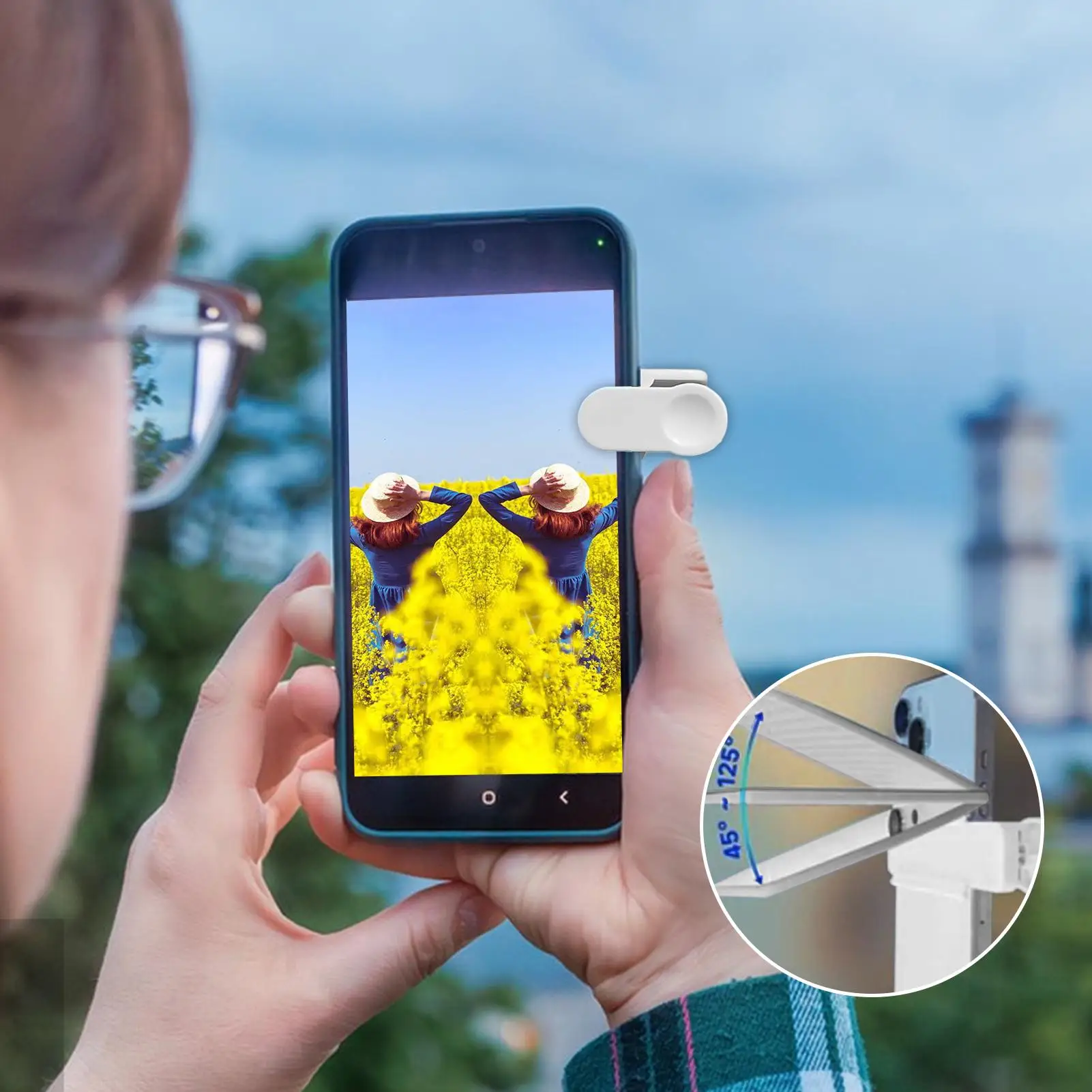 

Mirror Effect Lens For Phone Cellphone Mirror Reflection HD Glass Rotatable Cellphone Accessories For Tech Savvy Users Artistic