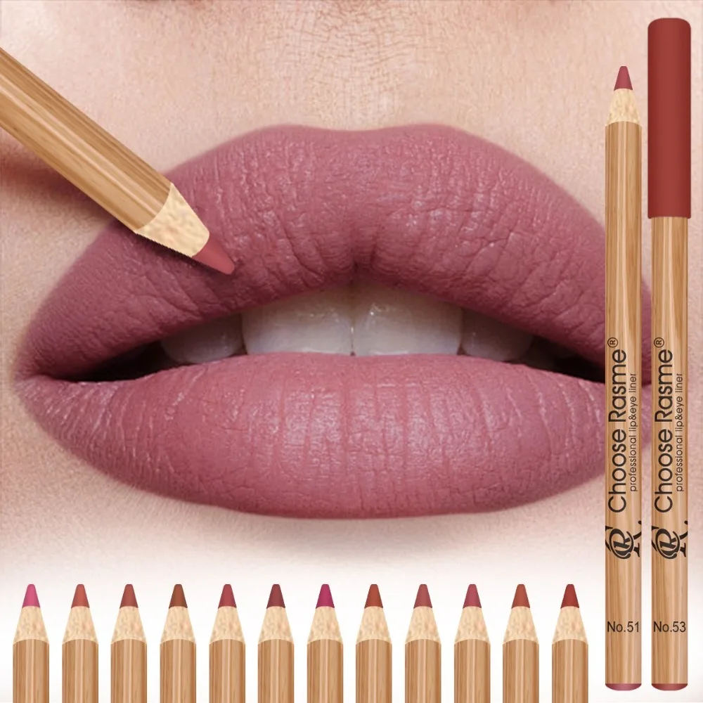 12Pcs/Box New Creamy Pencils Lip Liner Set Matte Waterproof Lip Pencil Long-Lasting Smudge-Proof Lip Beauty Products Woman Girls