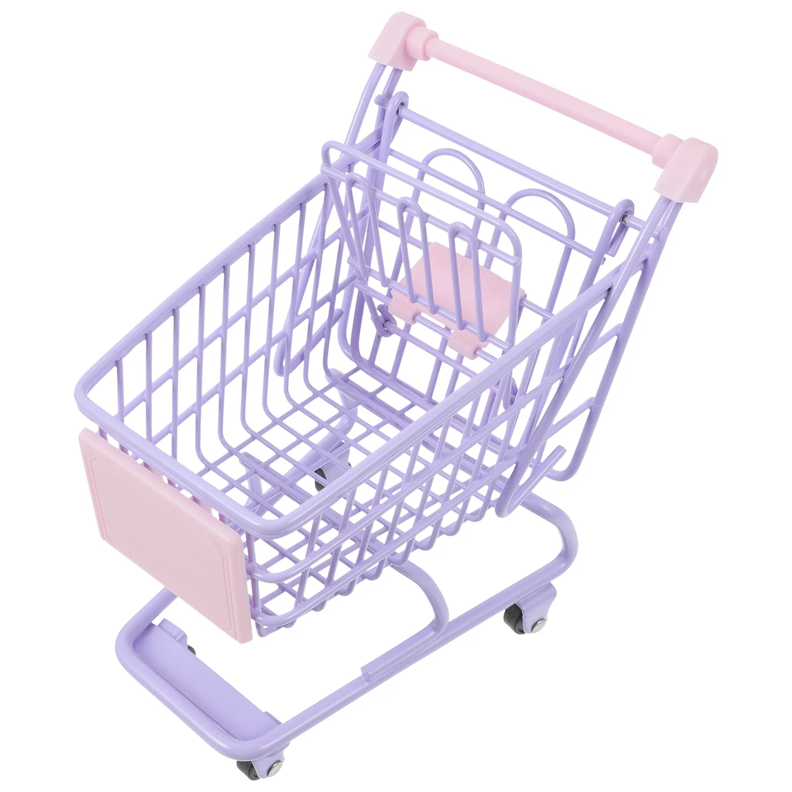 Mini carrito de compras, carrito de empuje de imitación, carrito de comestibles con ruedas, juguete pequeño plegable con supermercado portátil