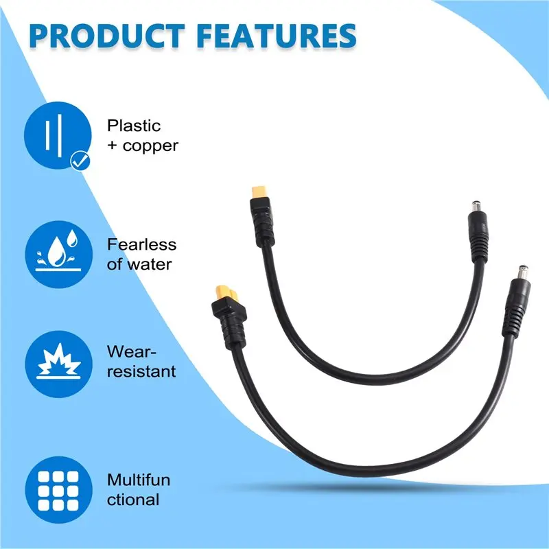 LXYB18B For XT60 Male/Female Connector DC5521 Male Power Cable Adaptor 15AWG Connection Home Car Battery Charging Adapter