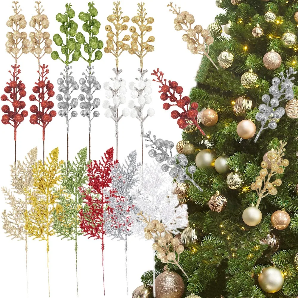 10 Stück künstlicher Beerenstrauß Weihnachtsdekoration Weihnachtsbaum Anhänger Ornament für Zuhause Raumdekoration Neujahr 2026 Geschenke Zubehör – Detail 2