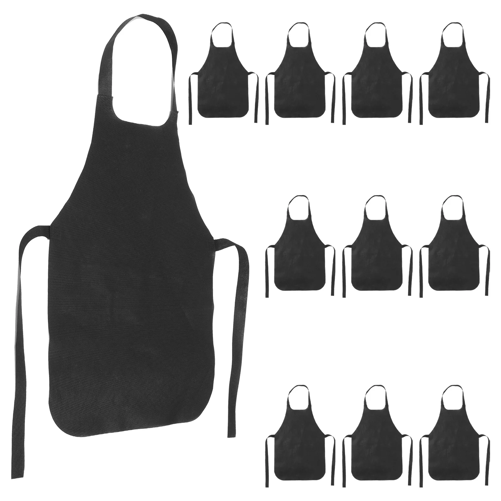 Unisex Disposable Apron Non-woven Thickened Overalls for Women Dress Funny Cooking Men's Black