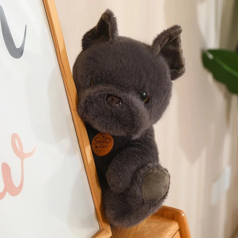 لعبة قطيفة واقعية جديدة على شكل بولدوج، دمية محشوة لطيفة على شكل كلب، مناسبة كهدية للعطلات، هدية عيد الميلاد #5