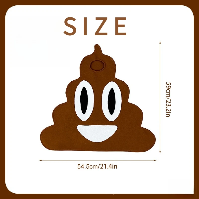 1 Set 1pc Brown Playful Poop Emoji Porch Goose Costume, Fits 23 Inch Goose, Fall Halloween Party Gifts, Costume Dress-Up