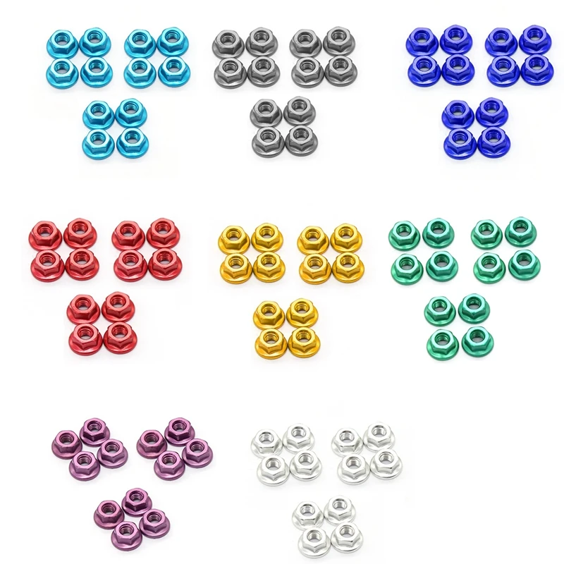 12PCS Metal M4 Wheel Lock Nuts For 1/10 RC Car Crawler Traxxas TRX4 TRX6 Axial SCX10 90046 AXI03007 Redcat MST