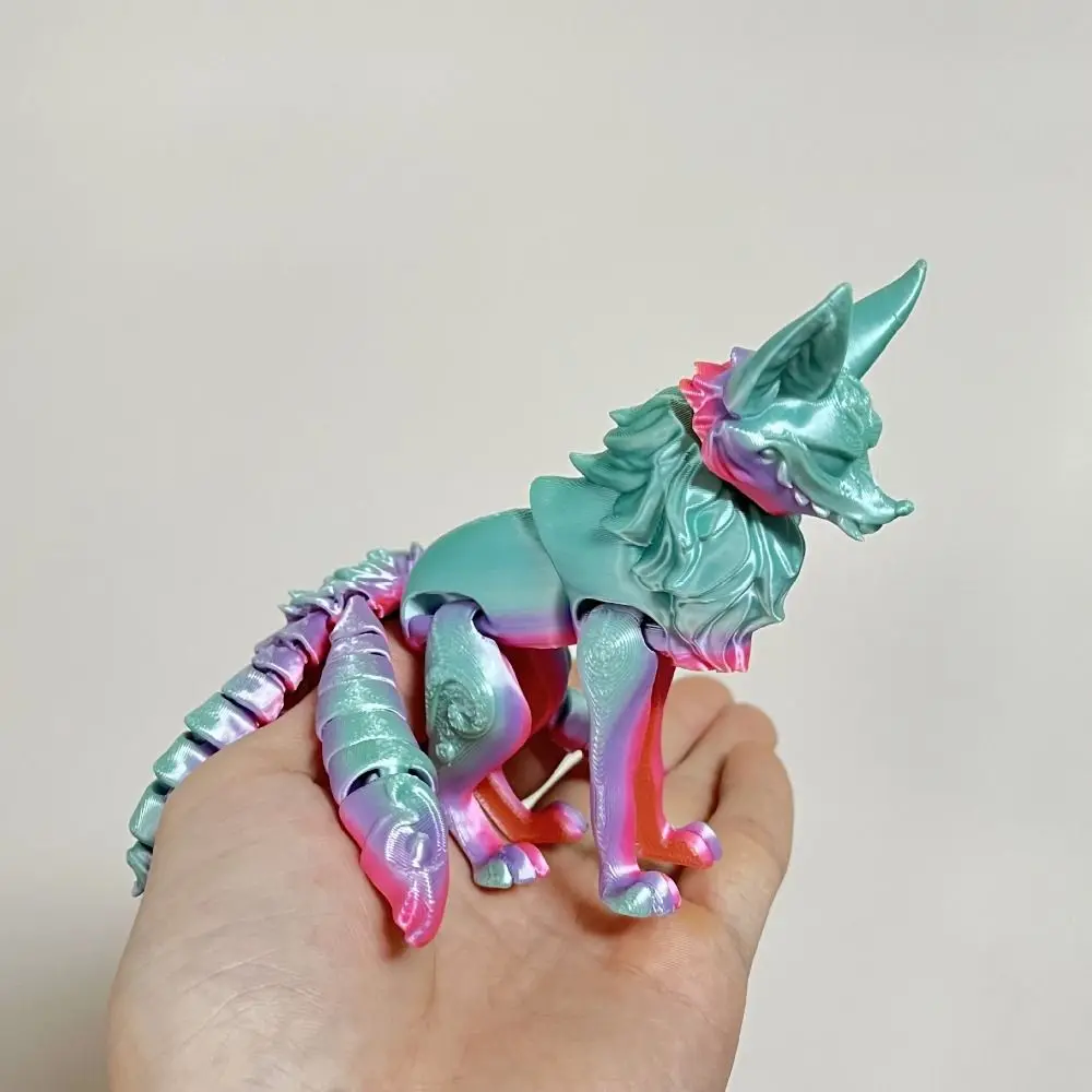 Modelo impreso en 3D de nueve colas, figura de Animal de simulación multiarticulada, juguete móvil con estampado articulado, juguete para el hogar y la Oficina