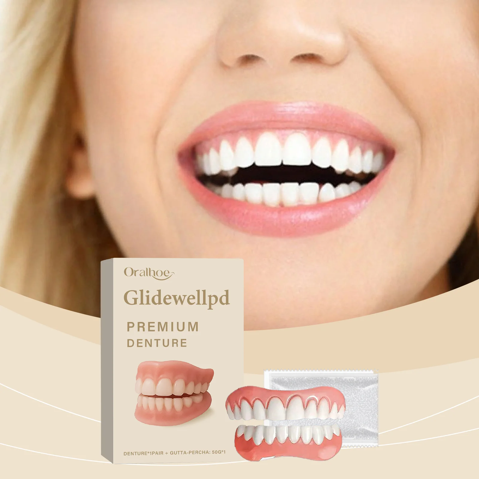 1/3/5/10pcs Orthodontic Denture Set Comfortable Upper Lower Veneers Fake Teeth Easy Use Temporary Simulation Dentures Braces