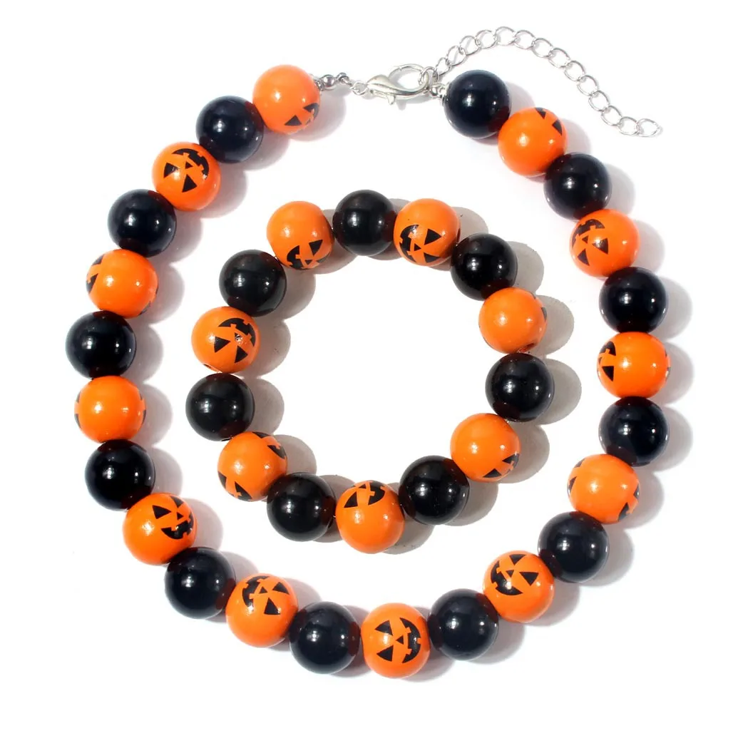 DIY accessories European and American halloween necklace bracelet halloween pumpkin lamp necklace nk23410