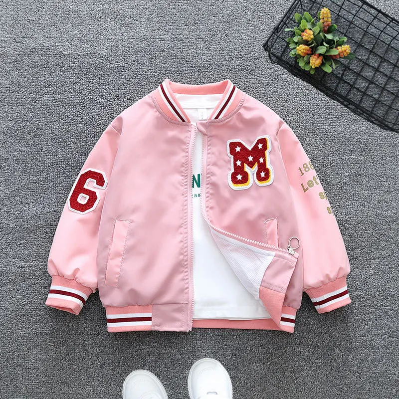 Children's clothing, girls' spring jackets  baseball jackets 2026 new style children's spring tops stylish outfits for big kids