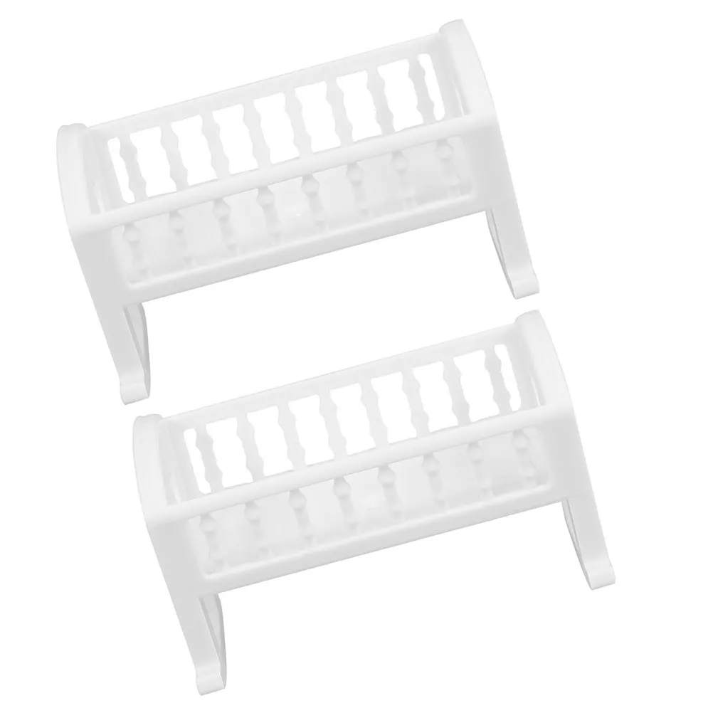 2Pcs Miniature Baby Crib Plastic Cradle Set Nursery Furniture Accessories for Dollhouse Bedroom Decor Tiny Furniture Model
