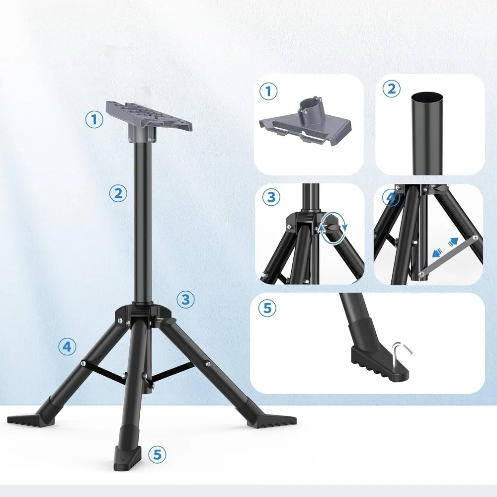 حامل ثلاثي القوائم محمول مع محول أنبوب للتخييم في الهواء الطلق ومجموعة تركيب السفر RV