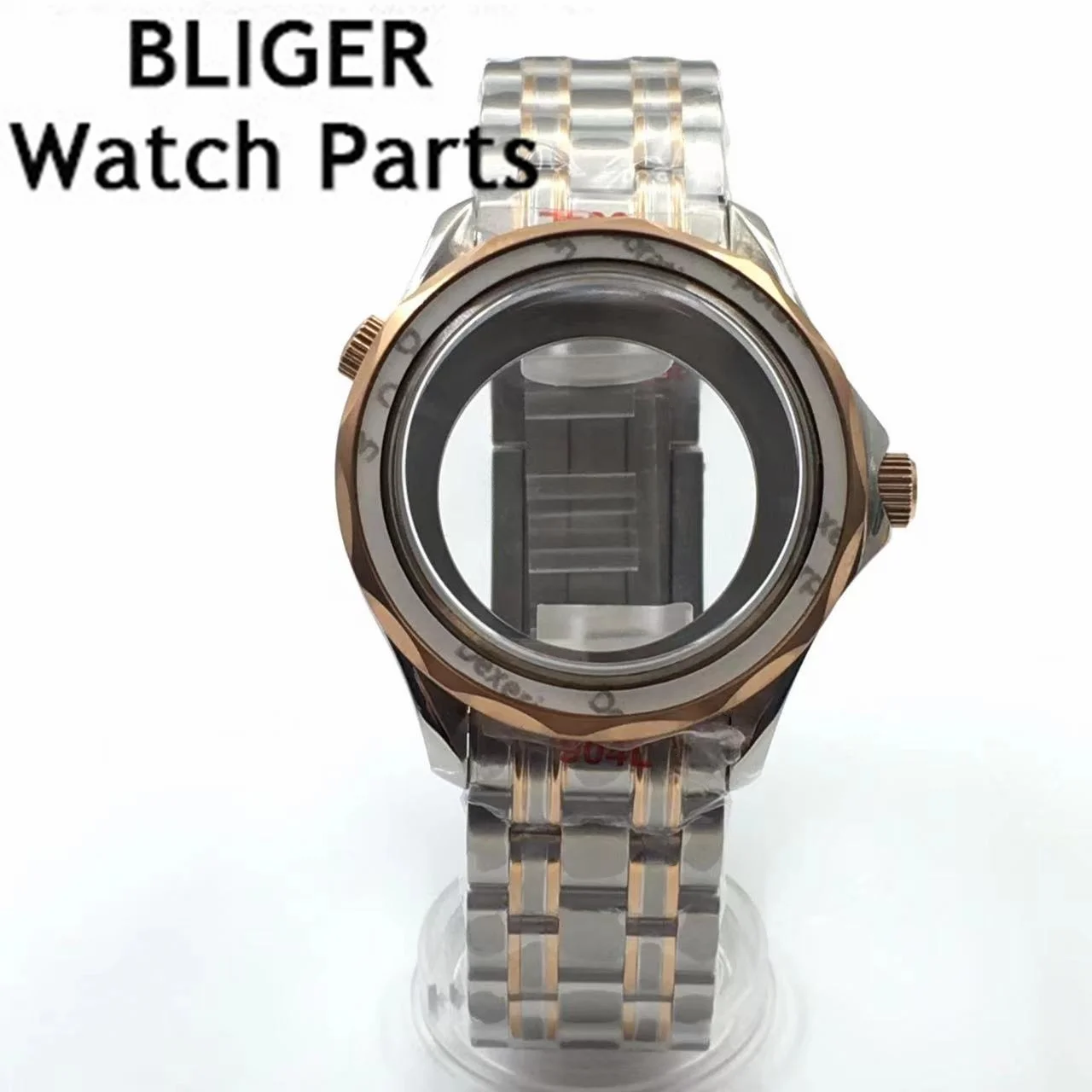 

BLIGER 41mm Silver Black Rose Gold Watch Case Sapphire Glass Fit NH35 NH36 ETA2824 Mingzhu 3804 Miyota 8205 8215 Movement