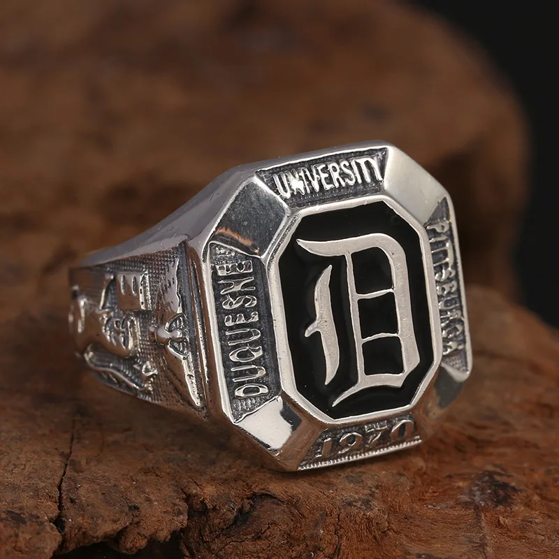 Wholesale S925 sterling silver ring vintage Thai silver ornament Vampire Diaries sterling silver epoxy ring for men