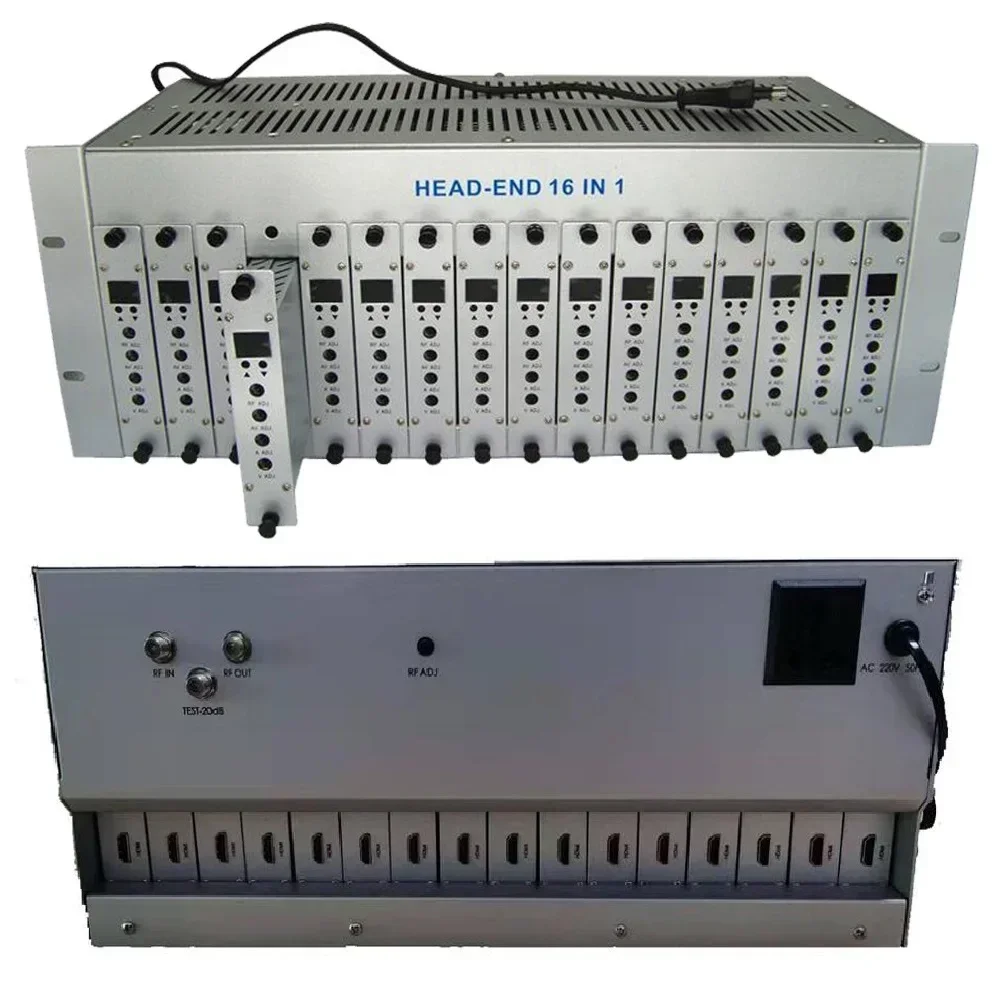 Modulateur fixe analogique CATV monté en rack, modulateur rf fixe 16 canaux