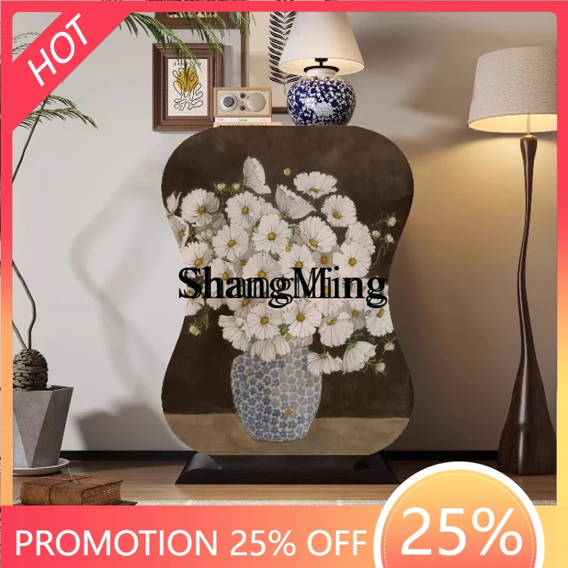 

ZYY Exquisite medieval solid wood four-chest cabinet floral home living room high-end side cabinet B & B bedroom storage cabinet