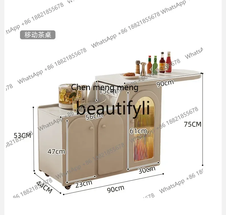 cn8350 ss Tea side table with cable charging smart sofa side cabinet simple modern mobile mini table