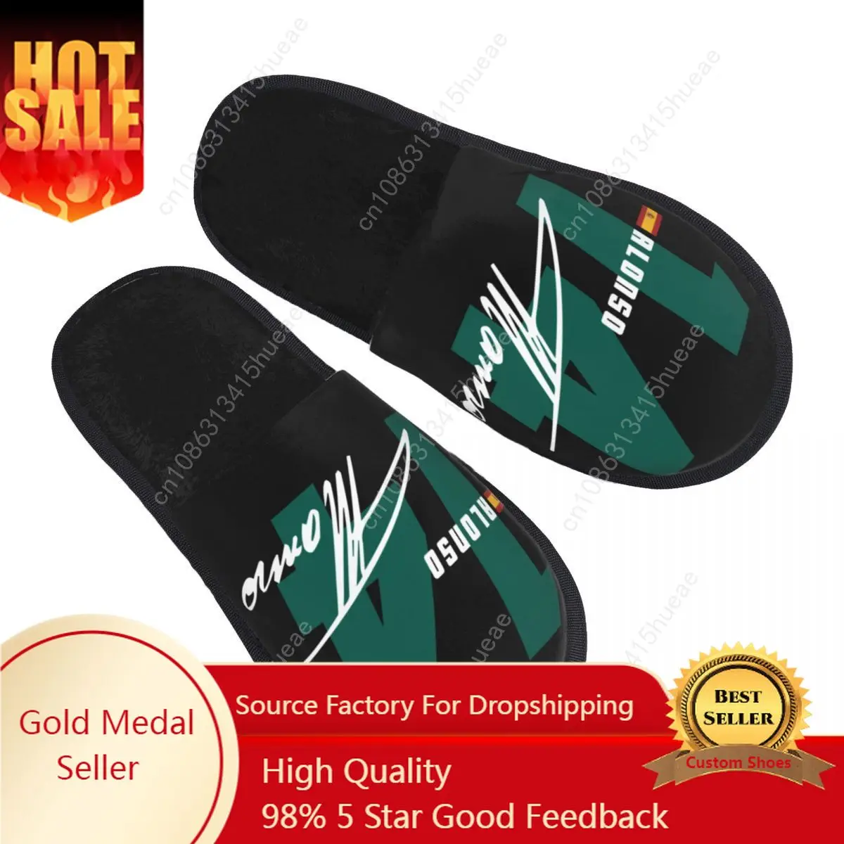 

Custom Alonso 14 Signature Number House Slippers Women Comfy Memory Foam Fernando Sport Motorcycle Slip On Spa Slipper Shoes